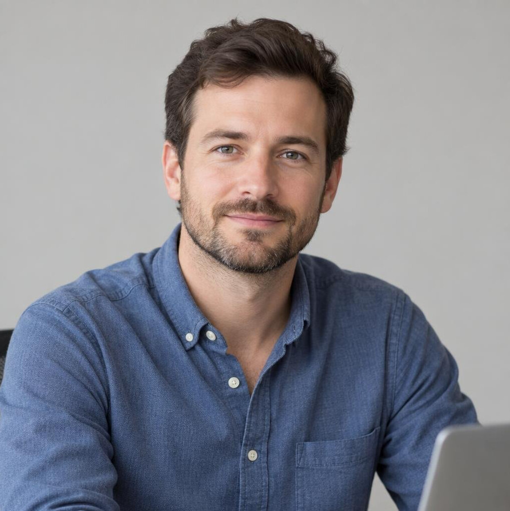 Portrait of a man with a light beard